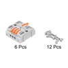 MECCANIXITY 6pcs Din Rail Press Quick Terminal Blocks DIY Splicing
