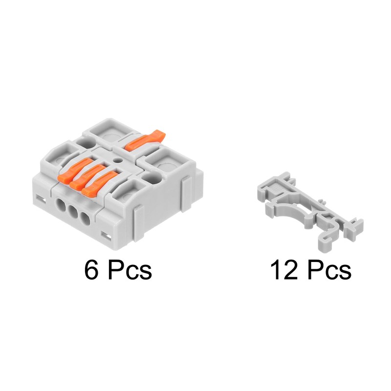 MECCANIXITY 6pcs Din Rail Press Quick Terminal Blocks DIY Splicing