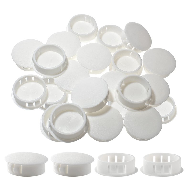Moicstiy 30Pcs 1-1/4 inch (32mm) White Hole Plugs, Plastic Round