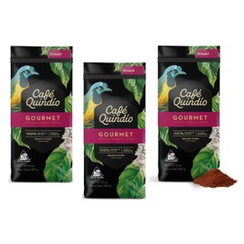 Cafe Quindio Gourmet - Medium Roast 100% Colombian Excelso Ground Arabica Coffee - 12 oz Bags (Pack of 3)