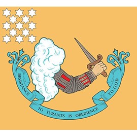 1776 Revolutionary War Battle Flag Sticker (Resistance of Tyrants is obedience to God)