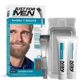 Just For Men Tinte Colorante En Gel Para Barba Y Bigote, Sin amoníaco, Color Castaño Claro B25, 28.4g