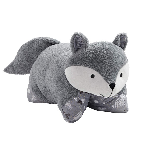 Pillow Pets Naturally Comfy Fox Stuffed Animal Plush Toy, Gray