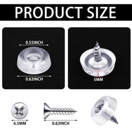 RattanView 100 Pcs Cabinet Bumpers Clear Rubber Door Stops with Screws Sound Dampening Kitchen Cabinet Dots Pads for Drawers, Door, Wall Protection