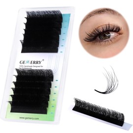 GEMERRY Double Layer Volume Eyelashes, 0.05 mm Thickness, D Curl, 13-18 mm, Self-Fanning Eyelashes, Easy Fan Lashes, Volume Technology Eyelash Extensions (0.05 mm-D-mix13-18)