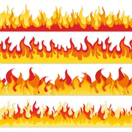 FYSUIMU 69Ft Flame Bulletin Board Border Self-Adhesive Red Orange Fire Trim Border for Classroom Office Party Decoration