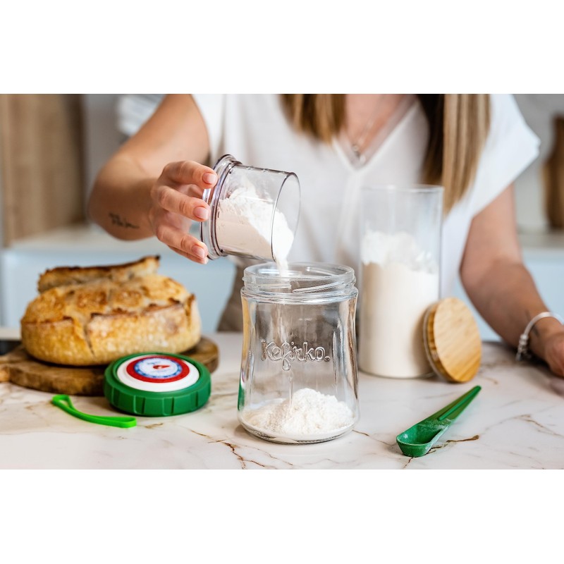 Kefirko Sourdough Fermenter, Glass Jar, Measuring Spoon, Fermentation Clock &