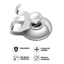 Dntorx Pack of 2 Suction Cup Hooks No Drilling Reusable Suction Hooks Extra Strong Vacuum Wall Hooks Suction Cups with Hooks Stainless Steel Towel Hooks Silver for Bathroom Kitchen Window