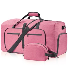 Felipe Varela 150L Duffle Bag with Shoes Compartment, Foldable Waterproof Travel Duffel Bags Duffle Bag Overnight Bag Travel Bag Gym Bag for Men Women(Pink)