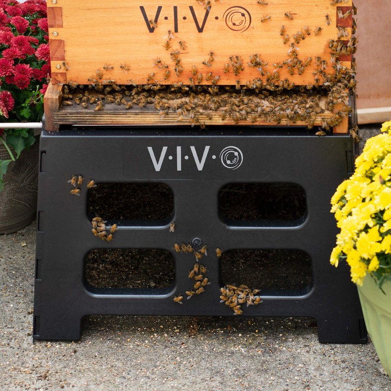 VIVO Black Plastic Beehive Stand for 10 Frame Langstroth Hives,