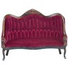 Classics Dollhouse Victorian Sofa, Walnut with Red Velour Fabric