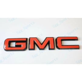 Auto GMC 2019-2025 GMC Sierra 1500 2500HD3500HD Front Rear Gloss Black Red OVERLAY Emblem