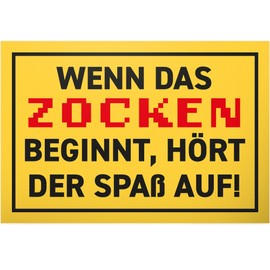 DankeDir! Zocken - 30 x 20 cm Sign - Teenager Boys Decoration Birthday Gift Gamer Gift Teenager - Party Gamer Party Decoration Gift Idea Decoration Student Door Sign Room