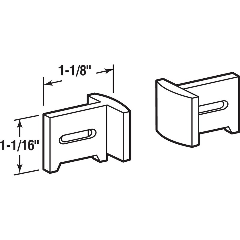 Prime-Line N 7015 Plastic Pocket Door Bottom Guide, 1-1/8 Inch,