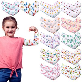 Bonuci 12 Pairs Elastic Eczema Sleeves for Kids Arm or Leg Toddler Scratch Arm Sleeves Eczema Wet Wraps UV Protection(Small)