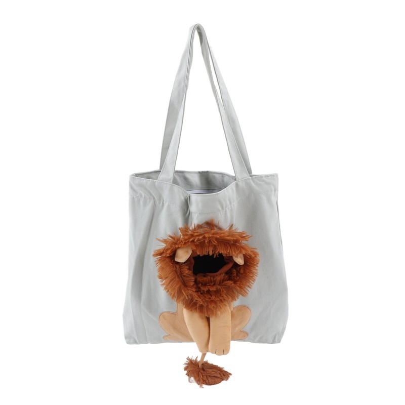 Pet Canvas Bag Cute Lion Shaped Multi Purpose Portable Pet