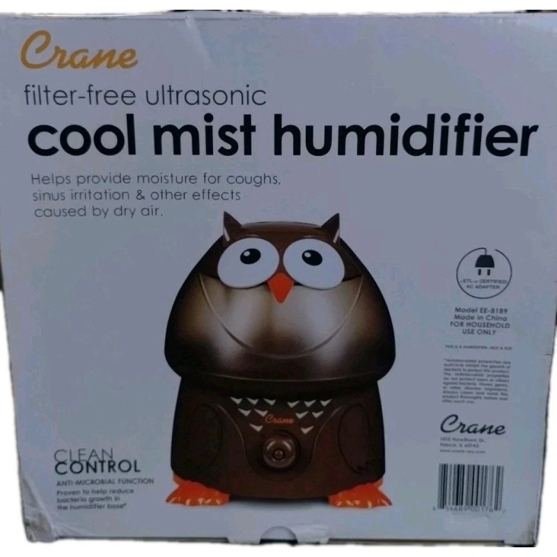 Crane Humidifier 1 Gallon Ultrasonic Cool Mist Humidifiers Owl