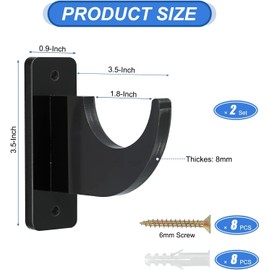 2 Pcs Sword Wall Mount Display Hooks, Acrylic Wall Mount Samurai Sword Hanger Display Holder,Wall Mount Lightsaber Wall Mount Adjustable Acrylic Sword Hook Sword Holder Stand (Black)