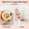 Double Head Baby Silicone Food Spoon (Green) - Fruit Scraping
