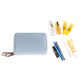 Kososuru Small Makeup Bag for Purse Portable Waterproof Cosmetic Bag Travel Makeup Pouch for Women (Grey, Square)