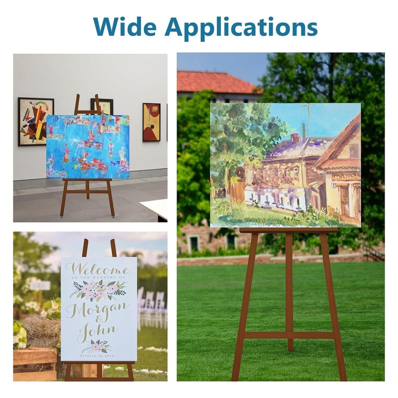 Somime A - Frame Wooden Display Easel with Wheels -
