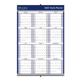 Brownline® 2025 Yearly Reversible Wall Calendar, 12 Months, January to December, Horizontal/Vertical, 24" x 36" (C172214-25)