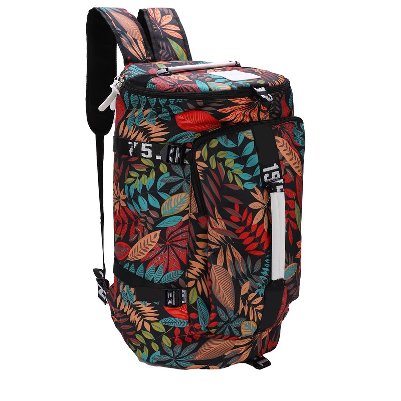 Printed Backpack Polyester Large Capacity Multifunctional Outdoor Leisure Travel BagRed