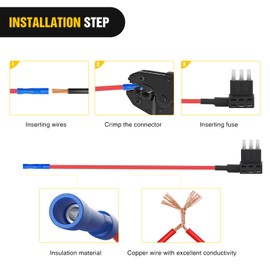 Nilight 2 Pack Micro 3 Fuse Tap Add-a-Circuit Blade Style Expandable Circuit Tap Adapter Powers 12 Volt Underbody Underglow Interior Lights & Accessories 3Pcs 5A Fuses Included