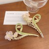 Rannyrena Flower Rhinestone Metal Hair Claw Clips for Women Camellia