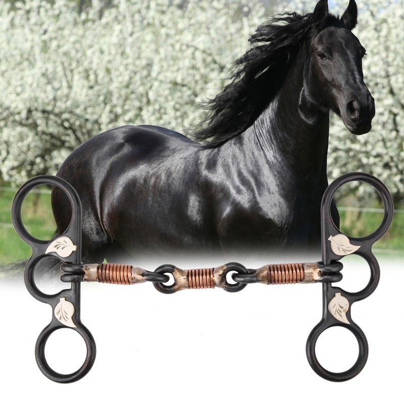 Horse Chew Black Stainless Steel Training Bit Copper Wire Wrapped