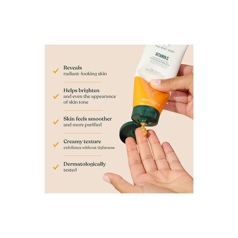 The Body Shop Vitamin C Glow Boosting Microdermabrasion, 3.3 Fluid