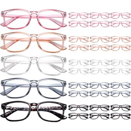 Kingdder 30 Pack Blue Light Blocking Glasses Bulk for Women Men Square UV Glare Protection for Computer TV Phones Gaming(Multicolor)