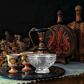 Ciieeo Cuenco de cobre vintage de 9.50x9.50x5.80 cm, estilo Miao Yin antiguo, taza de agua plateada para altar y ofrenda