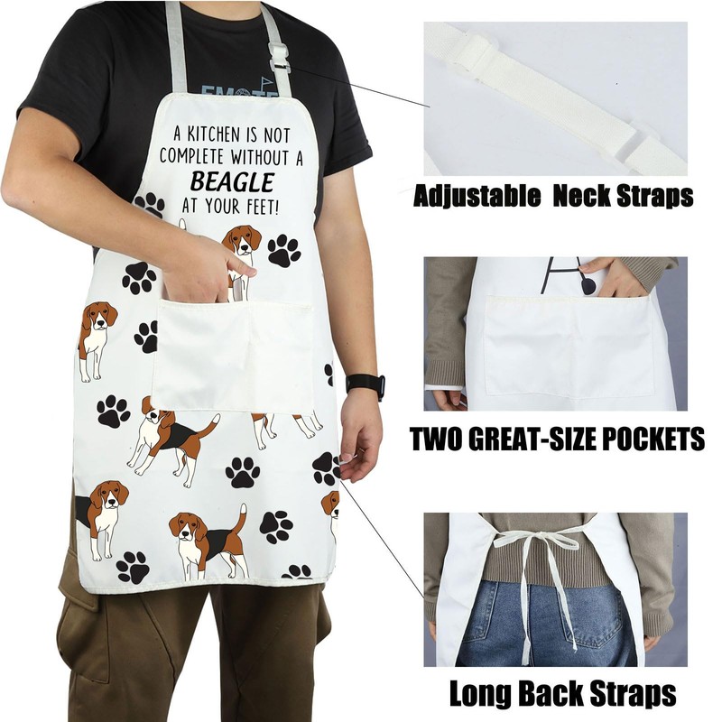 Beagle Apron with Pockets Beagle Gifts Dog Lovers Cooking Baking
