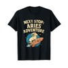 Next Stop Aries Adventure Vintage Zodiac Rocketship Graphic T-Shirt