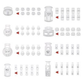 Jamsinmu hole cord stopper rubber cord stopper quick fastener shoelace cord slide tape clamp Transparent MIX-80