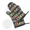 Cartoon Bookshelf Bookworm Heat Resistant and Heat-Insulating Gloves, fit for