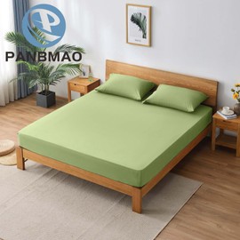 Grounding Sheets King Deep Pocket Organic Cotton with Silver Fiber, Grounding Fitted Earth Sheets with Grounding Cord (Sage, King - 76"x80"x15")