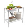 Stainless Steel Outdoor Sink with Hose Hook Up, Freestanding Single