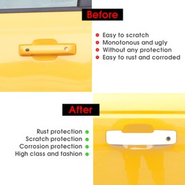 BESTAOO Door Handle Inserts Trim Cover Tailgate Handle Cover Compatible with Ford Bronco 2021 2022 2023 2024 (with Smart Hole, White)