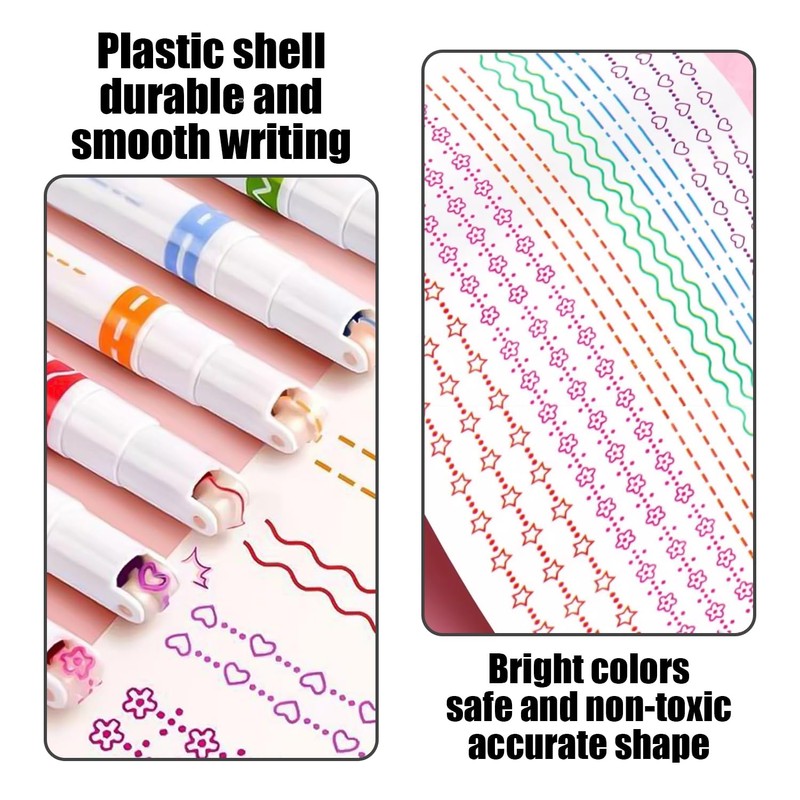TYGFRT Pack of 12 Curve Highlighters, Pattern Highlighters, Color Marker