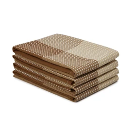 Encasa Cotton Kitchen Towel Set - Super Absorbent 70x45 cm Tea Towels & Dish Cloths for Washing Up, Drying Dishes, and Cleaning - Ultra Soft and Durable - Pack of 4 - Beige