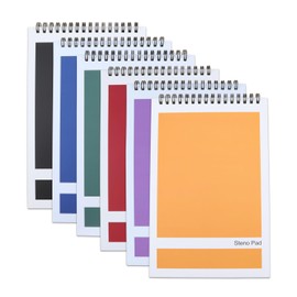 Aacehlh Top Spiral Steno Pads,6 Pack Notepads 6x9 Inches,80 Sheets White Paper Gregg Rule Steno Notebooks for Writing Notes in School, University, College, Office