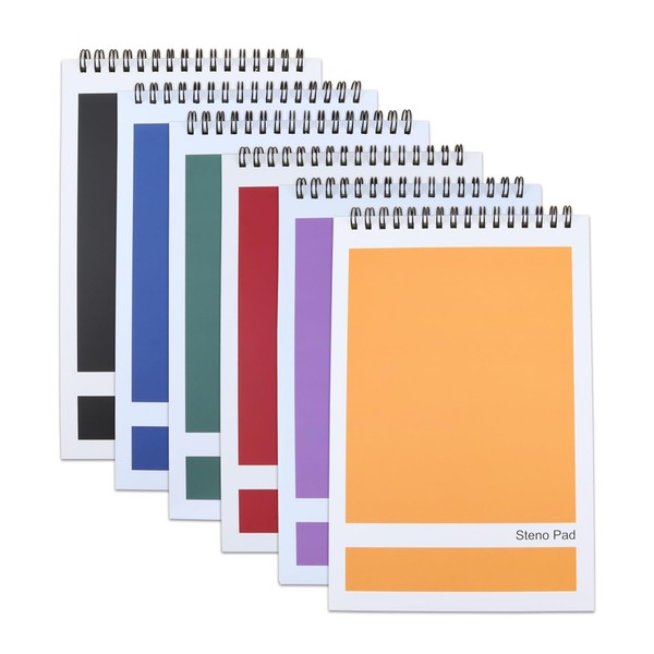 Aacehlh Top Spiral Steno Pads,6 Pack Notepads 6x9 Inches,80 Sheets