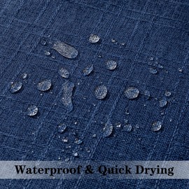 Kevin Textile Pack of 2 Decorative Outdoor Waterproof Throw Pillow Covers Checkered Pillowcases Classic Cushion Cases for Patio Couch Bench 18 x 18 Inch Blue