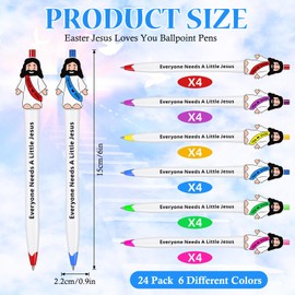 Landical 24 Pcs Jesus Loves You Ballpoint Pen Little Jesus Figures Original Design Christian Pens Bulk for Religious Party Favors Sunday School Baptism Gifts