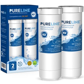 Pureline XWF Refrigerator Water Filter, Replacement for GE XWF, NSF-42 and 372 Certified (NOT XWFE) (2 Pack)