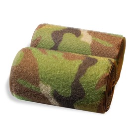 Multicam Green Hook and Loop Tape 4 inch Wide Non-Adhesive 1 Yard Length Sew On Nylon Fabric Fastener Strong Grip Roll Ideal for Military Gear Uniform Clothes Bags Shoes Pants DIY Projects Crafts