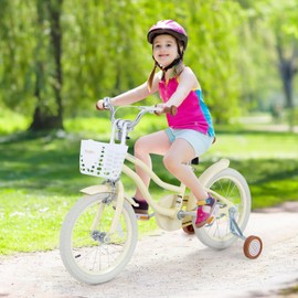 Olakids Kids Bike, 12 14 16 18 Inch Toddlers Bike with Training Wheels Basket Safety Bell Adjustable Seat Handlebar, Children's Bicycle for Girls Boys (18 Inch, Yellow)