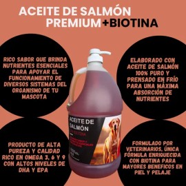 Aceite De Salmón Para Perros Mas Biotina 4 Lt - Piel Y Pelo